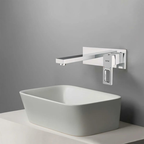 Смеситель для раковины настенный Gappo Futura G1017-12, белый/хром - фото 2