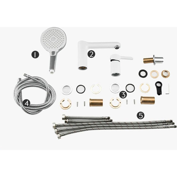 Смеситель для ванны Gappo G1103-8, белый/хром - фото, картинка 6 Смеситель для ванны Gappo G1103-8, белый/хром - фото 6