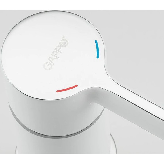 Смеситель для ванны Gappo G1103-8, белый/хром - фото, картинка 5 Смеситель для ванны Gappo G1103-8, белый/хром - фото 5