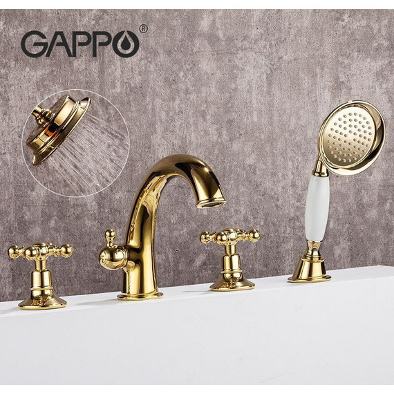 Смеситель для ванны Gappo G1189-6, золото - фото, картинка 2 Смеситель для ванны Gappo G1189-6, золото - фото 2