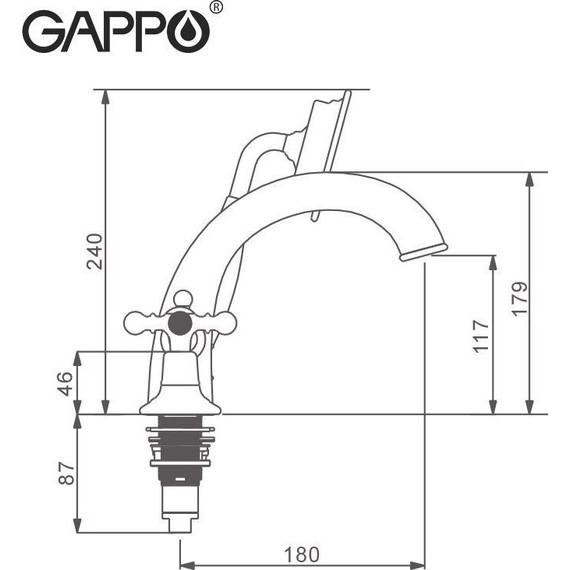 Смеситель для ванны Gappo G1189-6, золото - фото, картинка 7 Смеситель для ванны Gappo G1189-6, золото - фото 7