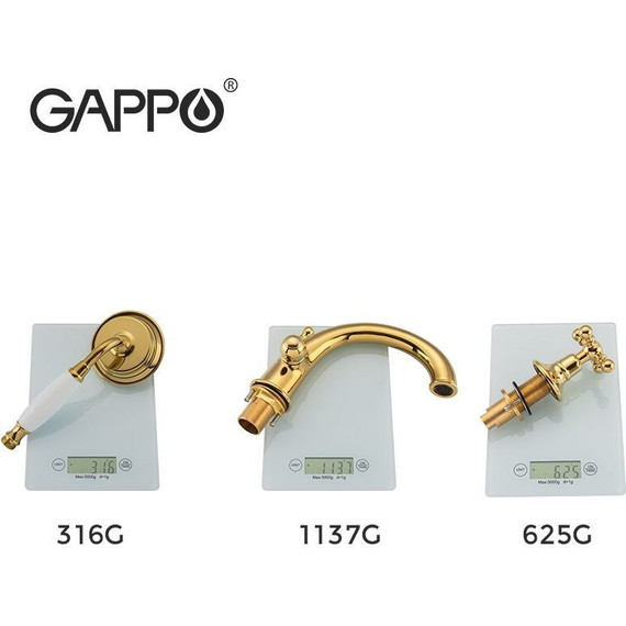 Смеситель для ванны Gappo G1189-6, золото - фото, картинка 6 Смеситель для ванны Gappo G1189-6, золото - фото 6