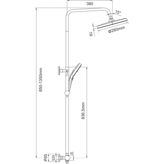 Душевая стойка с термостатом Gappo G2403-48, белый/хром - фото 10