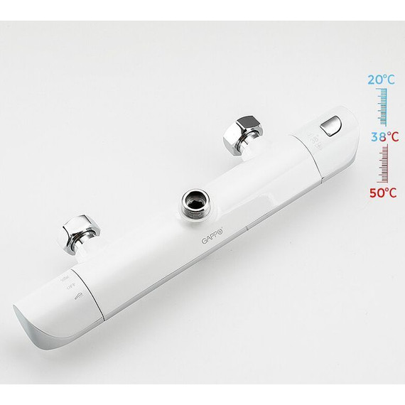 Душевая стойка с термостатом Gappo G2403-48, белый/хром - фото 9