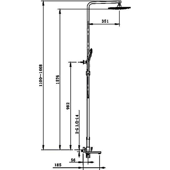 Душевая стойка со смесителем Gappo G2418-1 - фото 9