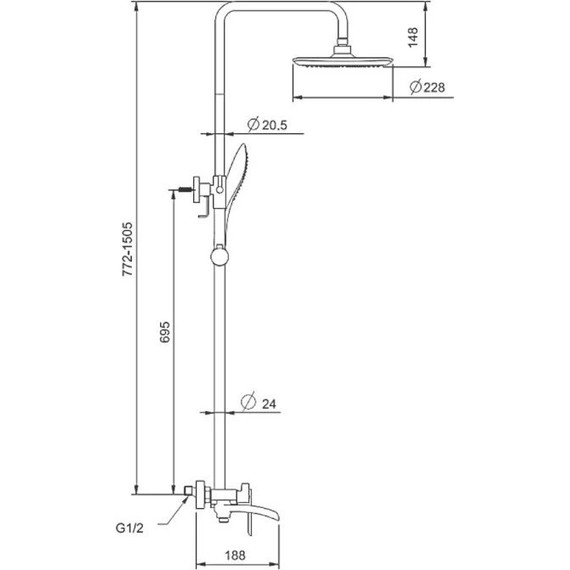 Душевая стойка Gappo G2448-8, белый/хром - фото, картинка 10 Душевая стойка Gappo G2448-8, белый/хром - фото 10