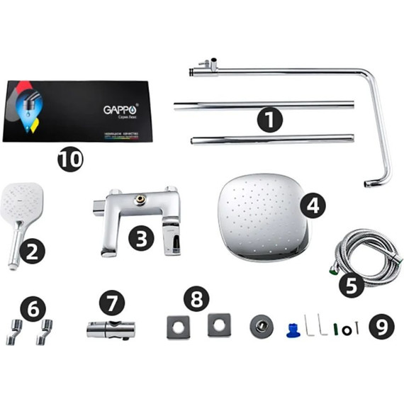 Душевая стойка Gappo G2450-8 - фото, картинка 2 Душевая стойка Gappo G2450-8 - фото 2