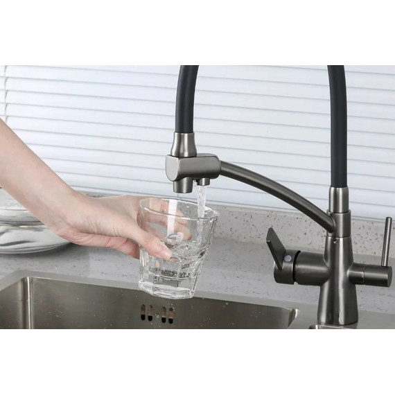 Смеситель для кухни Gappo G4398-19, оружейная сталь - фото, картинка 2 Смеситель для кухни Gappo G4398-19, оружейная сталь - фото 2