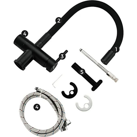 Смеситель для кухни Gappo G4398-36, черный - фото 9