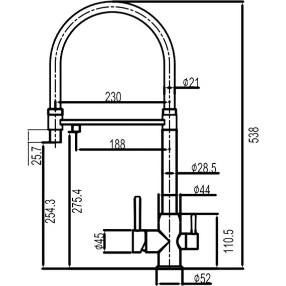 Смеситель для кухни Gappo G4399-5, сатин/серый - фото 2