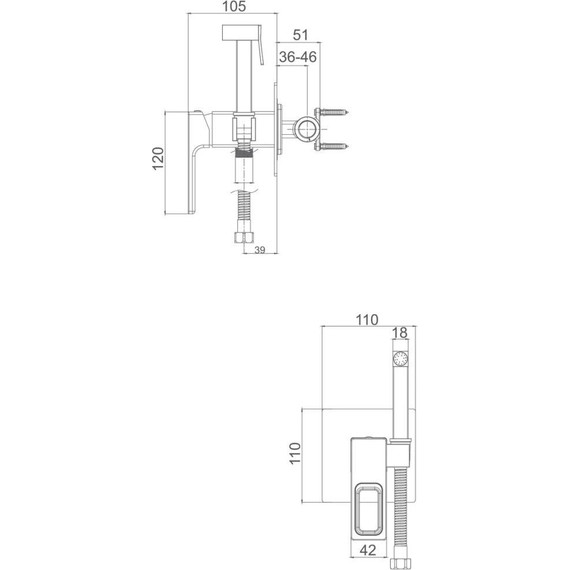 Набор для гигиенического душа Gappo G7218 - фото, картинка 13 Набор для гигиенического душа Gappo G7218 - фото 13