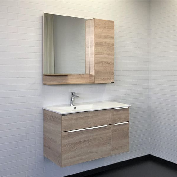 Зеркало-шкаф Comforty Варна 90 см, дуб сонома - фото 5