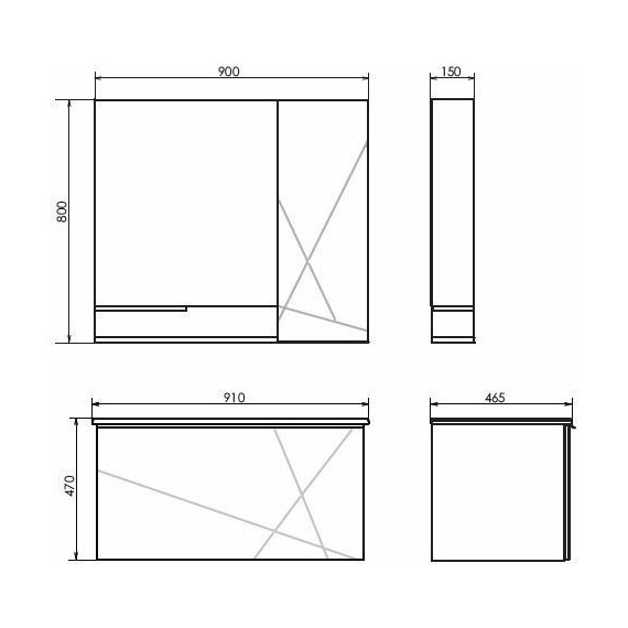 Зеркало-шкаф Comforty Мерано 90 см, белый/дуб дымчатый - фото 8
