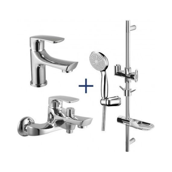 Набор смесителей 3 в 1 для ванны Lemark LM1780C - фото 