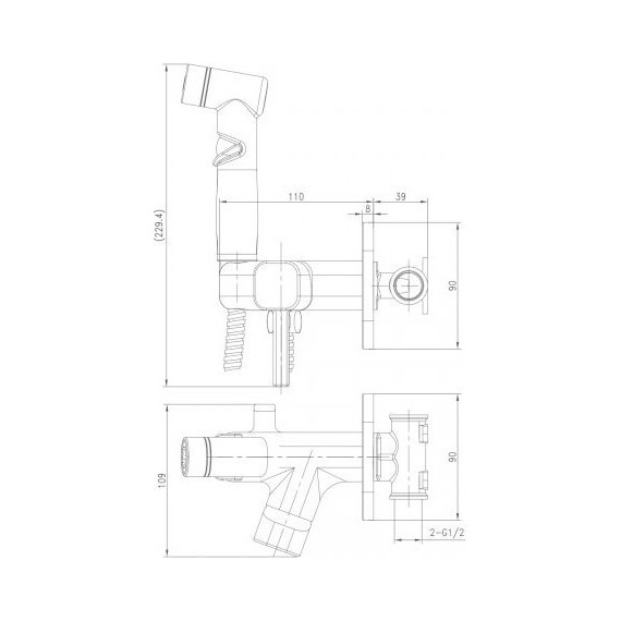 Набор для гигиенического душа Lemark Solo LM7165GM, графит - фото 2