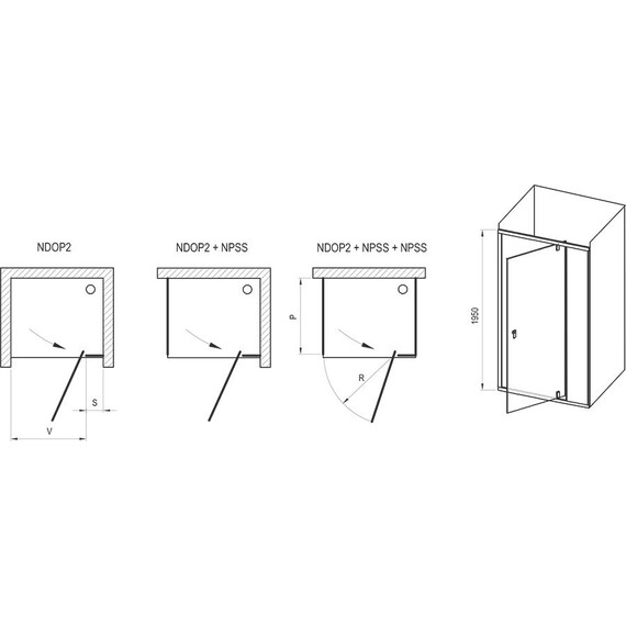Душевая дверь Ravak Nexty NDOP2 120 см 03OG0C00Z1, алюминий/прозрачное - фото 6