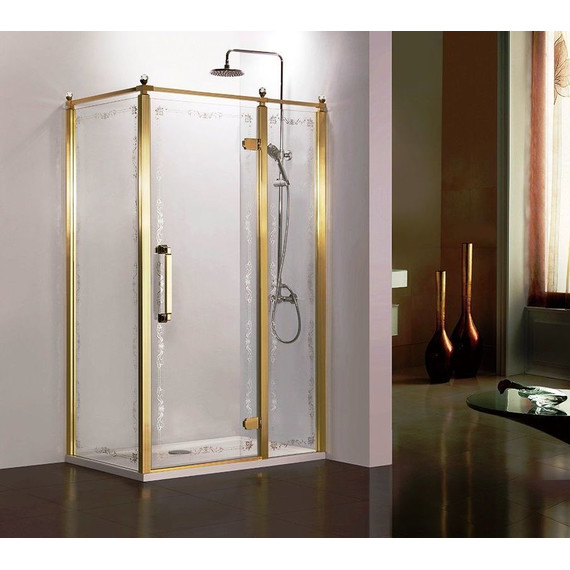 Душевое ограждение Azario Ontario AZ-NBB1231-R 120х90 см, золото/прозрачное/узор - фото 2