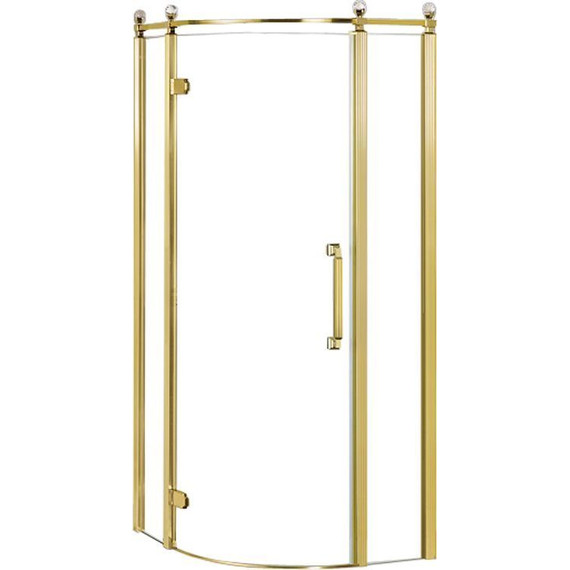 Душевое ограждение Azario Ontario AZ-NBB2231-L 90х90 см (стекло 8 мм) золото/прозрачное - фото 2