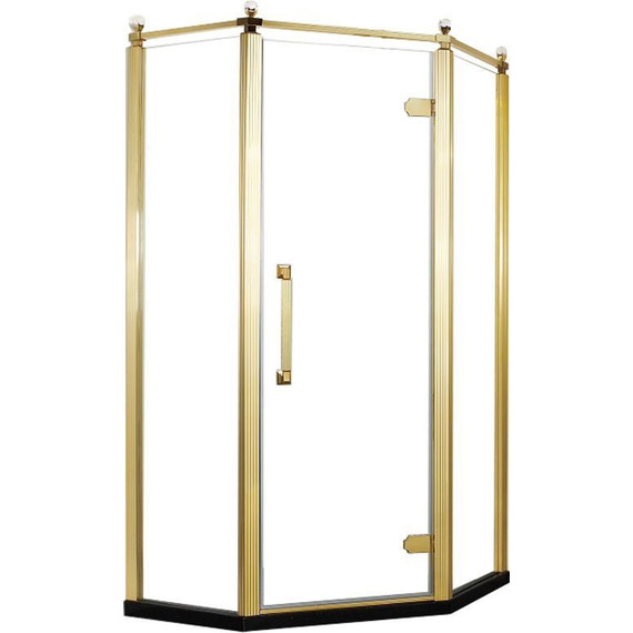 Душевое ограждение Azario Ontario AZ-NBB3231 90х90 см (стекло 8 мм) золото/прозрачное - фото 2
