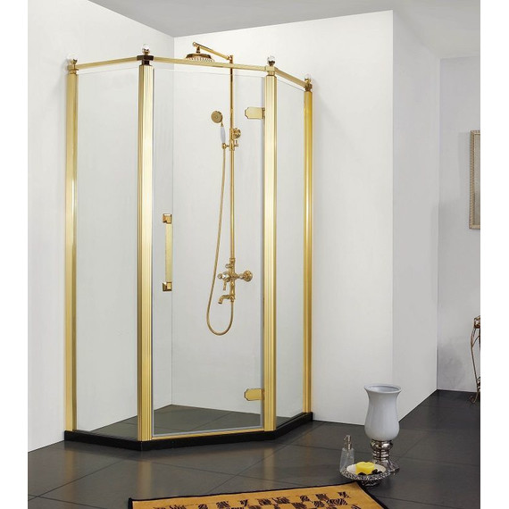 Душевое ограждение Azario Ontario AZ-NBB3231 90х90 см (стекло 8 мм) золото/прозрачное - фото 3