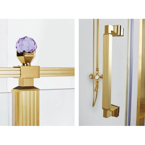 Душевое ограждение Azario Ontario AZ-NBB3231 90х90 см (стекло 8 мм) золото/прозрачное - фото 4