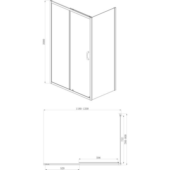 Душевое ограждение Azario Milton 120х80 см AZ-ND1131 L 1200, хром/прозрачное - фото 3