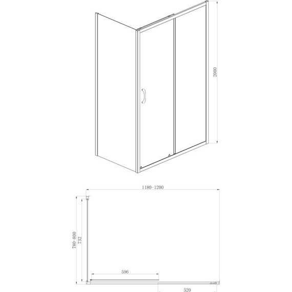 Душевое ограждение Azario Milton 120х80 см AZ-ND1131 R 1200, хром/прозрачное - фото, картинка 3 Душевое ограждение Azario Milton 120х80 см AZ-ND1131 R 1200, хром/прозрачное - фото 3