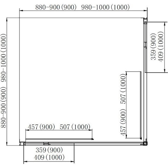 Душевое ограждение Azario Milton 100х100 см AZ-ND1142 1000 Black, черный/прозрачное - фото, картинка 4 Душевое ограждение Azario Milton 100х100 см AZ-ND1142 1000 Black, черный/прозрачное - фото 4
