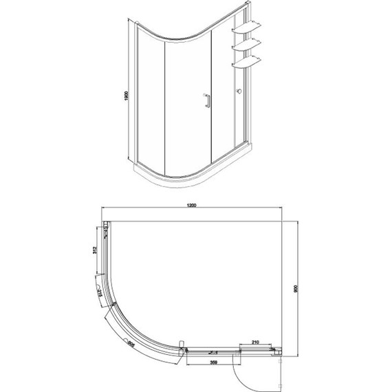Душевое ограждение Azario Victoria AZ-NNQ2131-1-L 120х90 см (стекло 8 мм) хром/прозрачное - фото 5