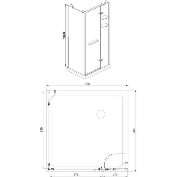 Душевое ограждение Azario Montreal AZ-NWG1231-L 90х90 см (стекло 8 мм) алюминий/прозрачное - фото, картинка 5 Душевое ограждение Azario Montreal AZ-NWG1231-L 90х90 см (стекло 8 мм) алюминий/прозрачное - фото 5