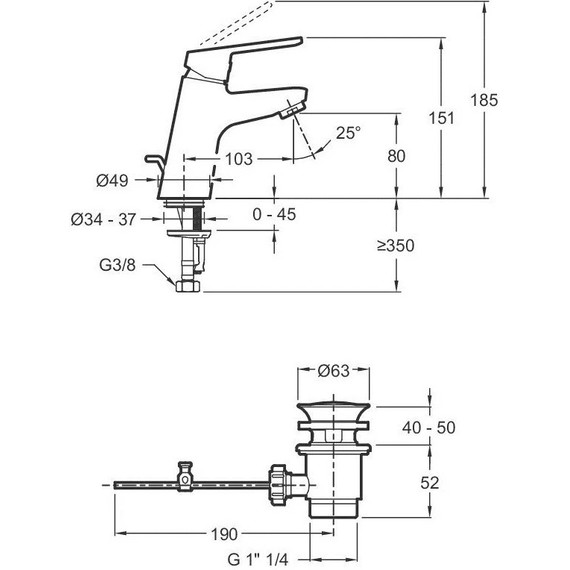 Смеситель для раковины Jacob Delafon Aime E29869-BL, черный матовый - фото 2