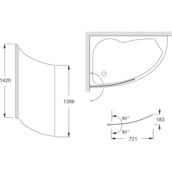 Шторка для ванны Jacob Delafon Micromega Duo 72 см E4910-GA, хром/прозрачное - фото 3