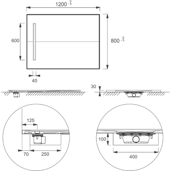 Каменный поддон Jacob Delafon Surface 120х80 см E62627-SS2 - фото 2