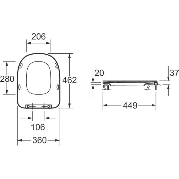 Сиденье с крышкой для унитаза Jacob Delafon Modern Life микролифт E77168-0 - фото 3