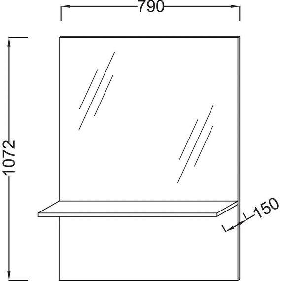 Зеркало Jacob Delafon Struktura 80 см EB1213-N18 (полка - белый меламин) - фото 2