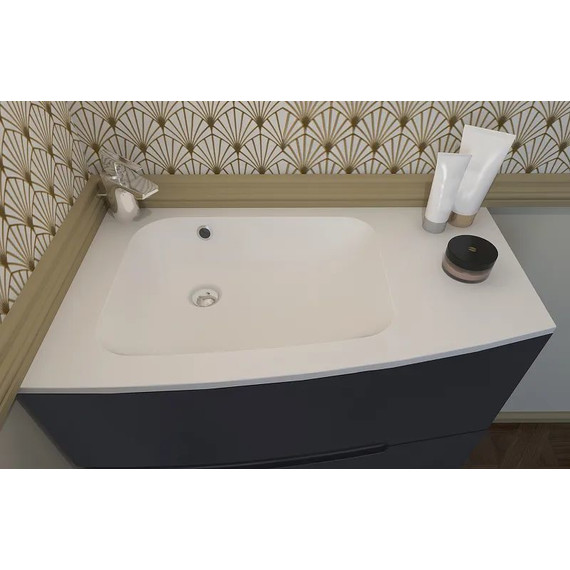 Тумба подвесная с раковиной Jacob Delafon Nona 80 см EB1888RU-442, серый антрацит (стеклянная раковина EB1884RU-DE1) - фото 4