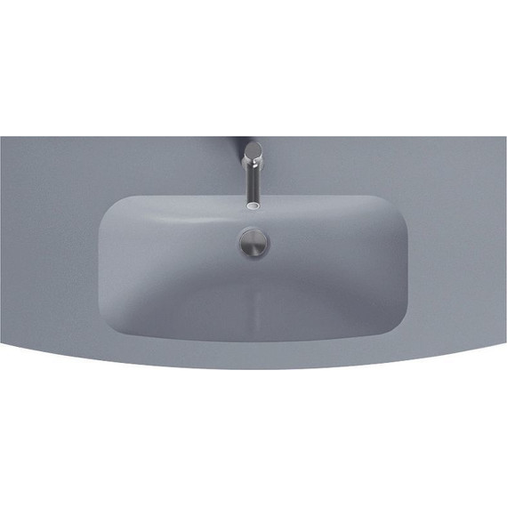 Тумба подвесная с раковиной Jacob Delafon Nona 100 см EB1889RU-G98, темно-синий (стеклянная раковина EB1885RU-DE4, серый матовый) - фото 2