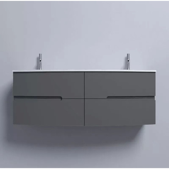 Тумба подвесная с раковиной Jacob Delafon Nona 140 см EB1891RU-442, серый антрацит (стеклянная раковина EB1887RU-DE1) - фото 3