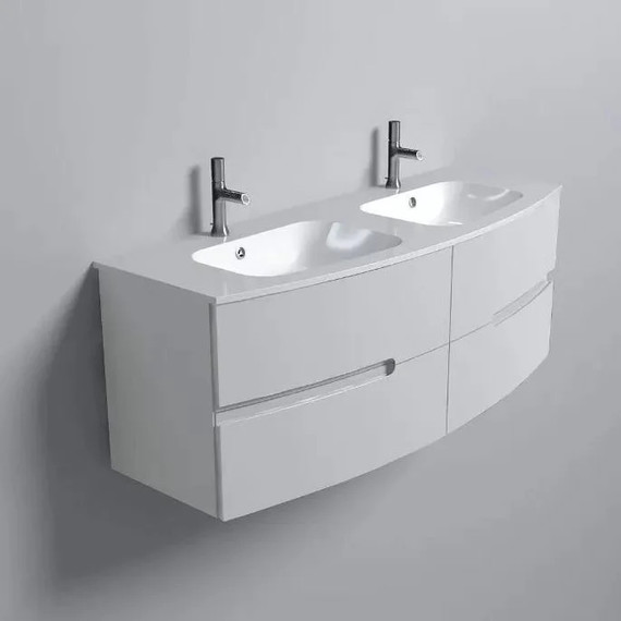 Тумба подвесная с раковиной Jacob Delafon Nona 140 см EB1891RU-G1C, белый глянцевый (раковина из искусственного мрамора EB1883RU-00) - фото 2