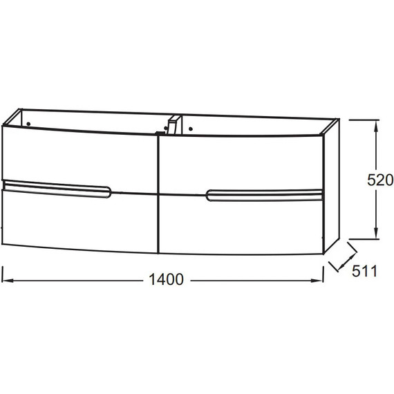 Тумба подвесная с раковиной Jacob Delafon Nona 140 см EB1891RU-G1C, белый глянцевый (стеклянная раковина EB1887RU-DE4, серый матовый) - фото 6