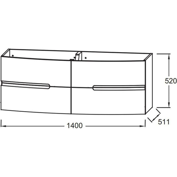 Тумба подвесная с раковиной Jacob Delafon Nona 140 см EB1891RU-G98, темно-синий (стеклянная раковина EB1887RU-DE4, серый матовый) - фото 4