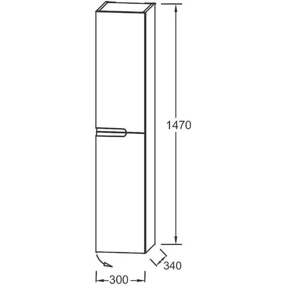 Пенал подвесной Jacob Delafon Nona 30x147 см R EB1892RRU-442, серый антрацит - фото 4
