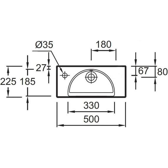 Раковина подвесная Jacob Delafon Odeon Rive Gauche 50 см L EGO112-55-00 - фото 5