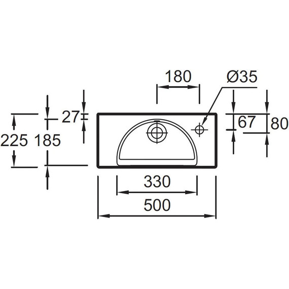 Раковина подвесная Jacob Delafon Odeon Rive Gauche 50 см R EGO112-56-00 - фото 3