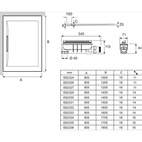 Акриловый поддон Jacob Delafon Flight Pure 140x90 см E62330-00 с сифоном - фото, картинка 5 Акриловый поддон Jacob Delafon Flight Pure 140x90 см E62330-00 с сифоном - фото 5