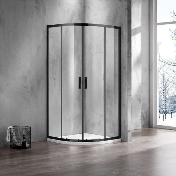 Душевое ограждение Azario Milton 100х100 см AZ-ND2142 1000 Black, черный/прозрачное - фото 2