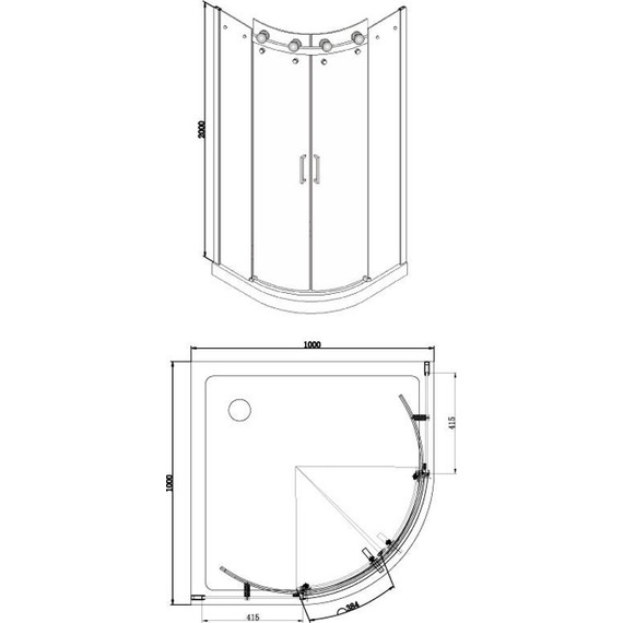 Душевое ограждение Azario Ottawa AZ-NKE2142 100х100 см (стекло 8 мм) алюминий/прозрачное - фото, картинка 4 Душевое ограждение Azario Ottawa AZ-NKE2142 100х100 см (стекло 8 мм) алюминий/прозрачное - фото 4