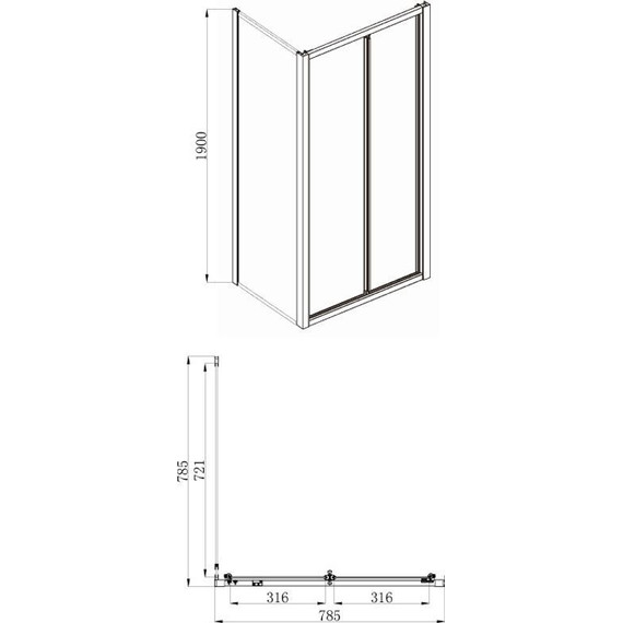 Душевое ограждение Azario Toronto AZ-NAA1432B 80х80 см, алюминий/прозрачное - фото 4