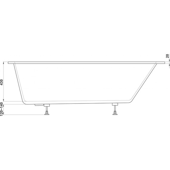 Ванна каменная Bas Марбея 170х75 см (на каркасе) - фото 3