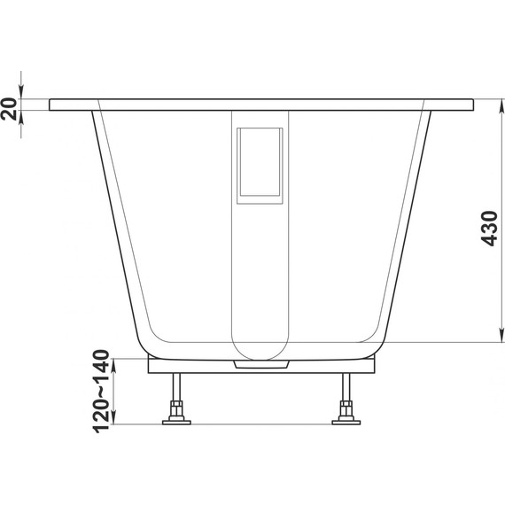 Ванна каменная Bas Марбея 170х75 см (на каркасе) - фото 5